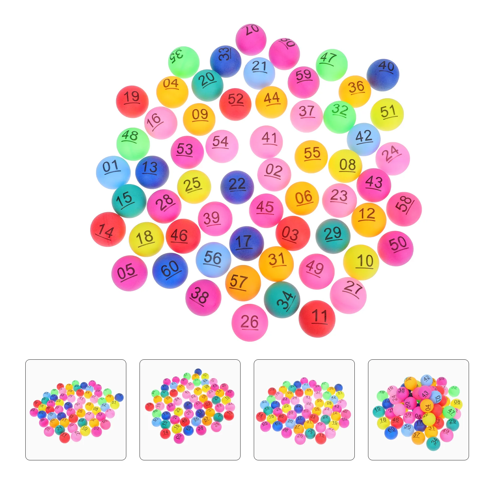 

60PCS Lottery Balls Plastic Seamless Bingo Game Balls Entertainment Balls for Party
