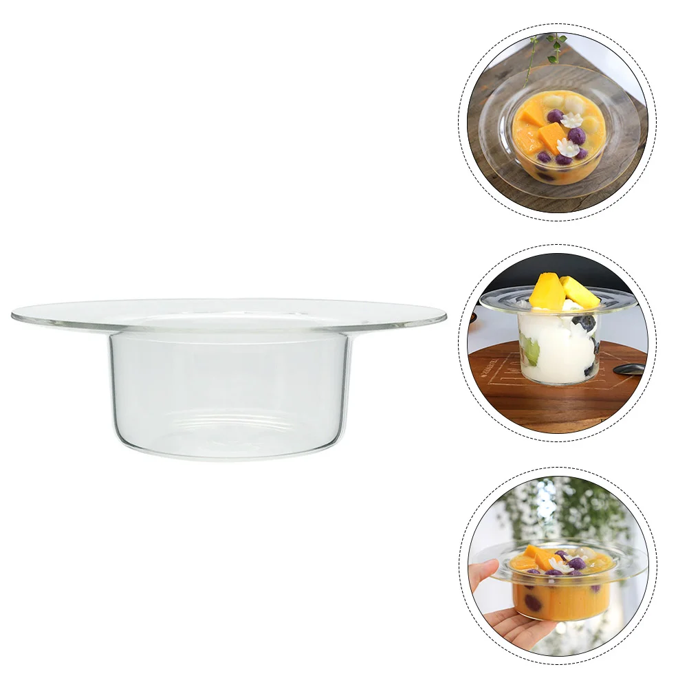 

1PC Delicate Chic Hat Shape Stylish Fruit Glass Bowl Glass Fruit Plate for Home