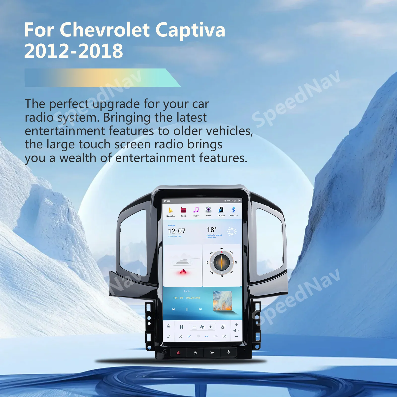 Автомобильный мультимедийный плеер для Chevrolet Captiva 2012-2018 Android 13 Carplay Радио Bluetooth 1Din