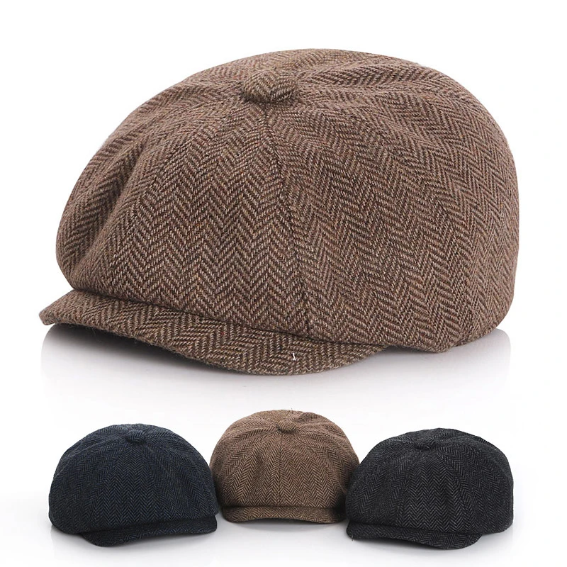 

British Style Children Beret Hat Solid Color Baby Boy Newsboy Cap 2-6Y for Boys Autumn Spring Kids Octagonal Hat
