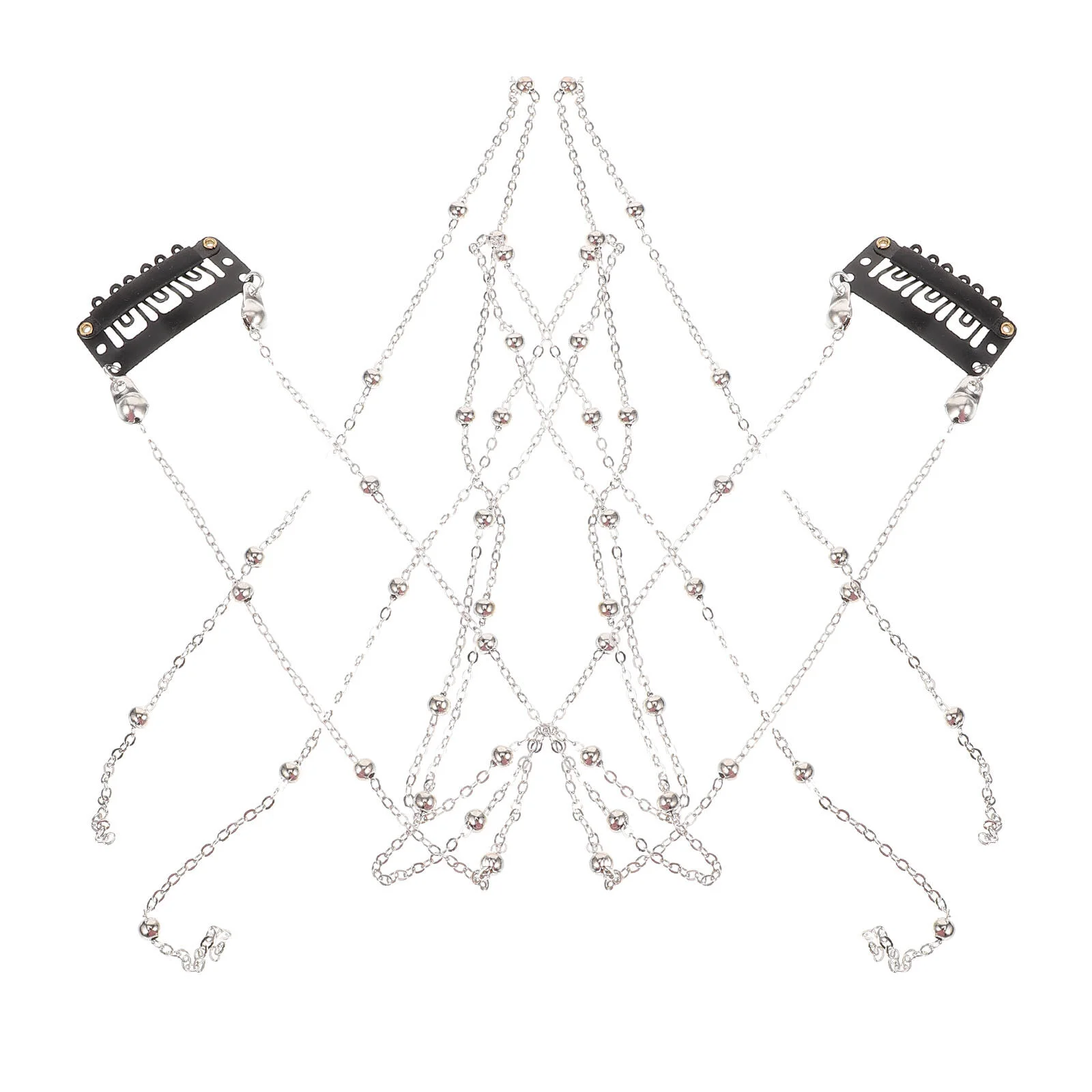 

2 Pcs Decorative Chain Girl Hair Accessories Braid Jewelry Braids Pearl Women Metal Miss
