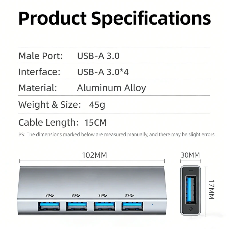 YY+USB-хаб на 4 порта USB 3.0 с HDMI 2.0 4K из алюминиевого сплава, совместимый с Mac Mini M4 M2 (art.: 3920db8af0da6) - 3920db8af0da6