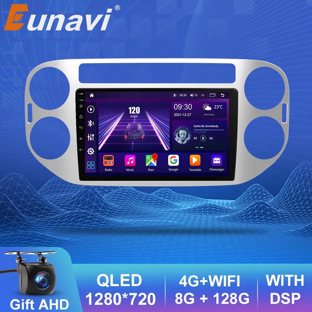 

Eunavi 2 Din Android Auto Radio For VW Volkswagen Tiguan 1 NF 2006 2008-2016 Carplay 4G Car Multimedia 2din Autoradio GPS Navi