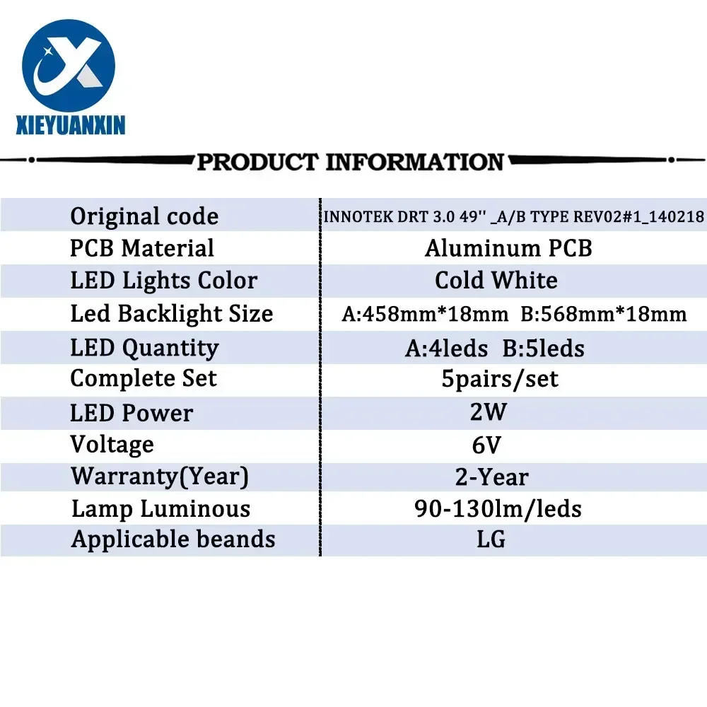 5 комплектов светодиодной подсветки для 49LB6200 49LB650V 49LB630V 49LB5500 49LB580V 49LB620V 49LB570B 49LB570U