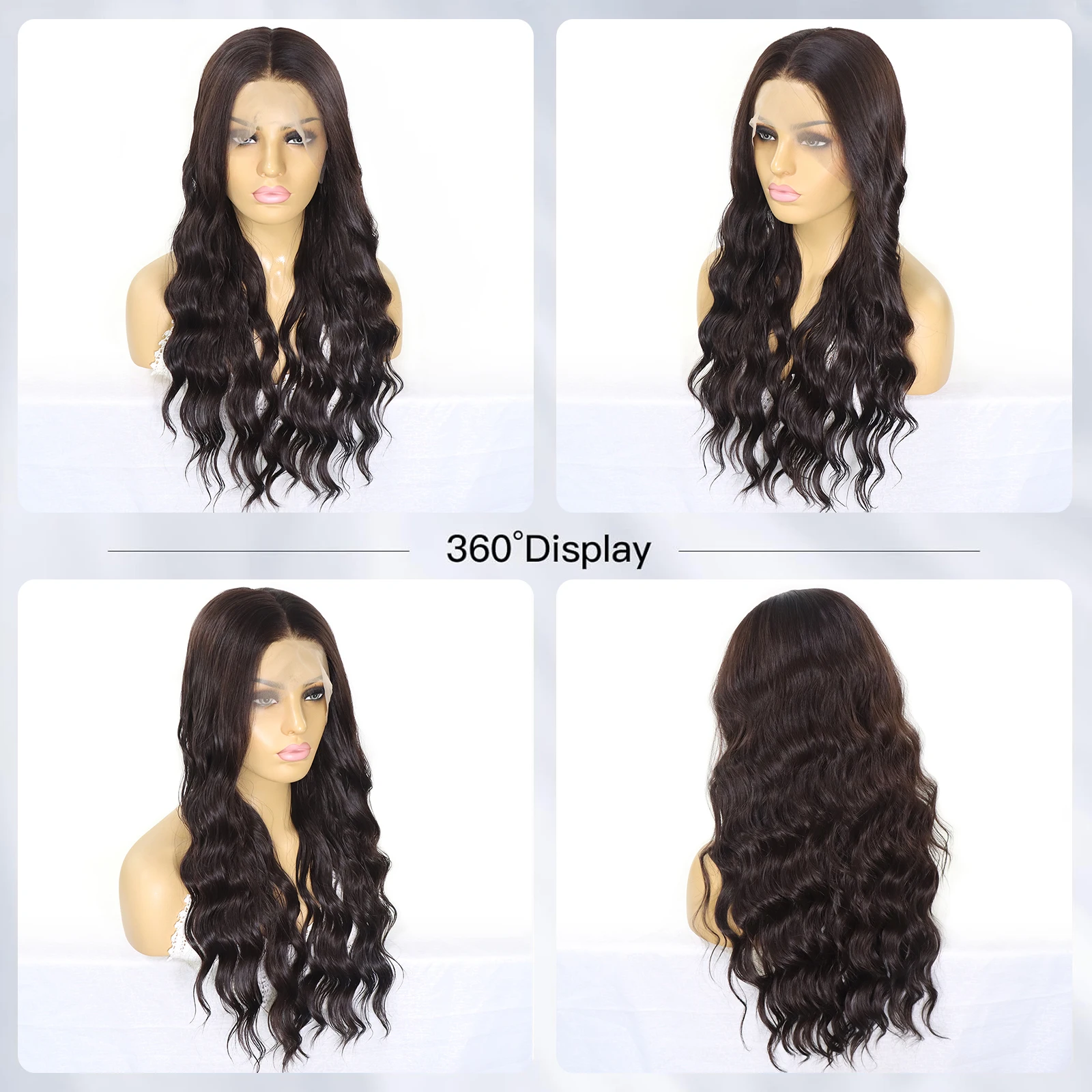 Шоколадно-коричневый цветной волнистый парик из синтетических волос 13x3 Парики