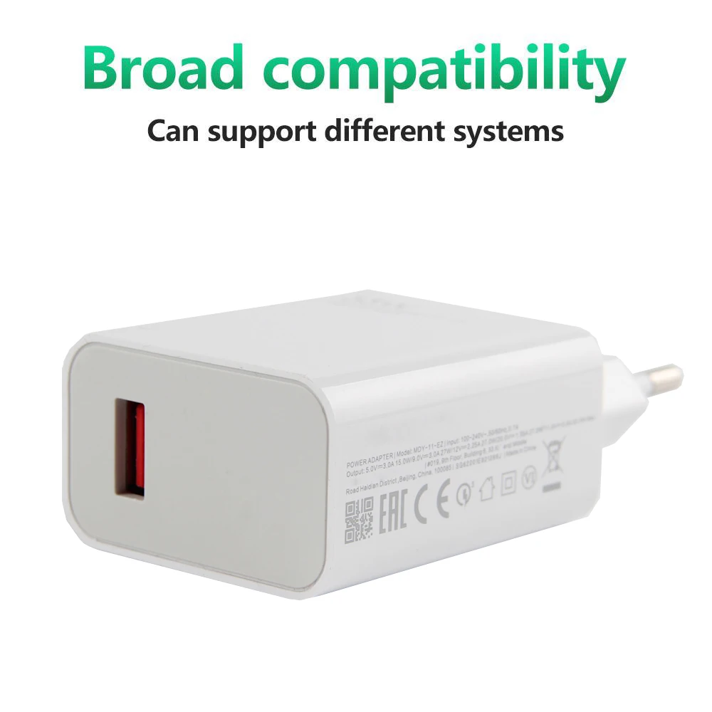 Быстрое зарядное устройство 33 Вт QC4.0 Адаптер быстрой зарядки 6A Кабель Type-C для Xiaomi