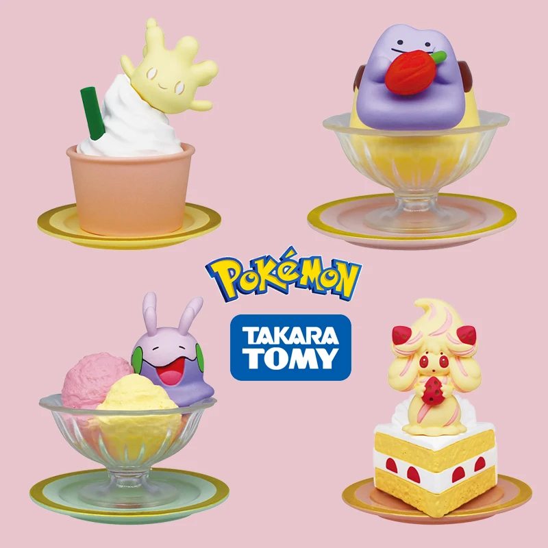 

TAKARA TOMY Pokemon Milcery Goomy Ditto Alcremie Dessert Figures 5CM Kawaii Sweet Cake Pudding Sundae Model Lovely Kids Gift