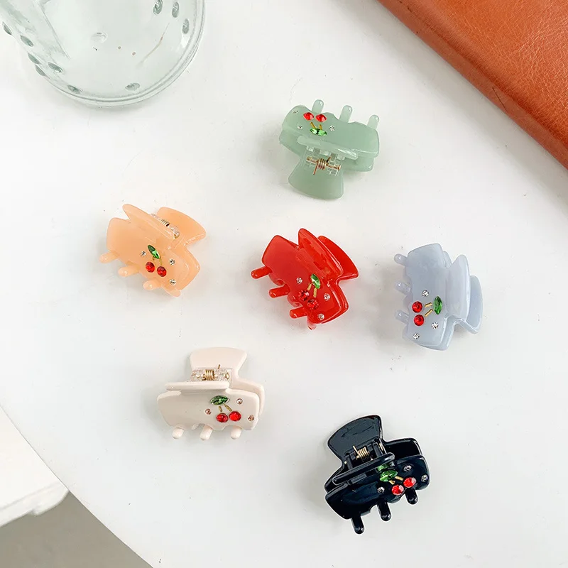 

Korean Solid Cherry Hair Claws Elegant Acrylic Hairpins Barrette Crab Hair Clips Headwear for Women Girls Hair Accessories