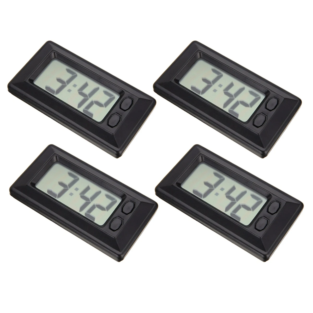 

4 Pieces Small Digital Clock Mini Car Clock Home Electronic Clock Car Dashboard Time Clock
