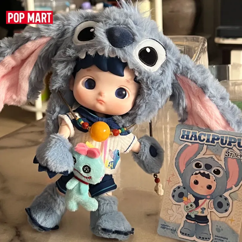 Фото POP MART HACIPUPU Stitch 1/8 BJD Series: Модная коллекционная фигурка-сюрприз в закрытой коробке (случайный выбор) №1