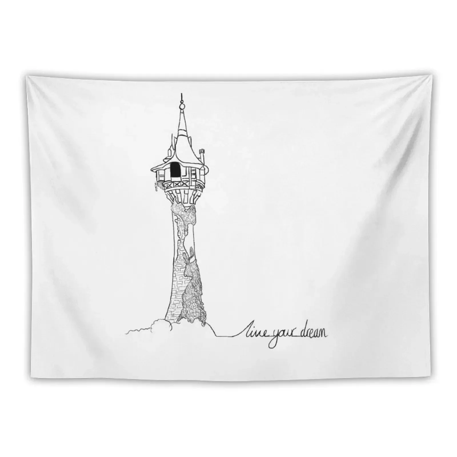 Гобелен с надписью Live Your Dream красивый декор эстетика комнатный гобелен