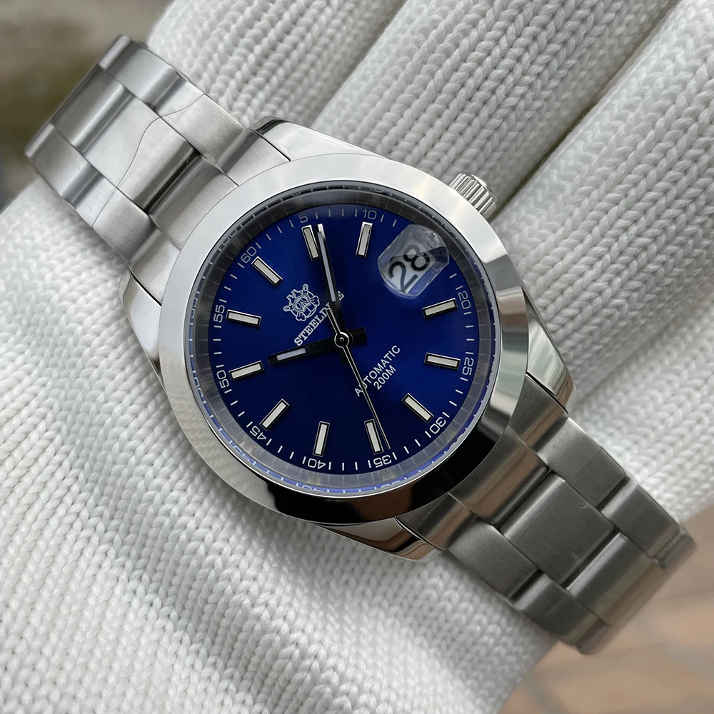

STEELDIVE Brand SD1934 Candy Color Dial 39mm Small Case Green Dial BGW9 Blue Luminous 200M Waterproof NH35 Watch Sports for Men