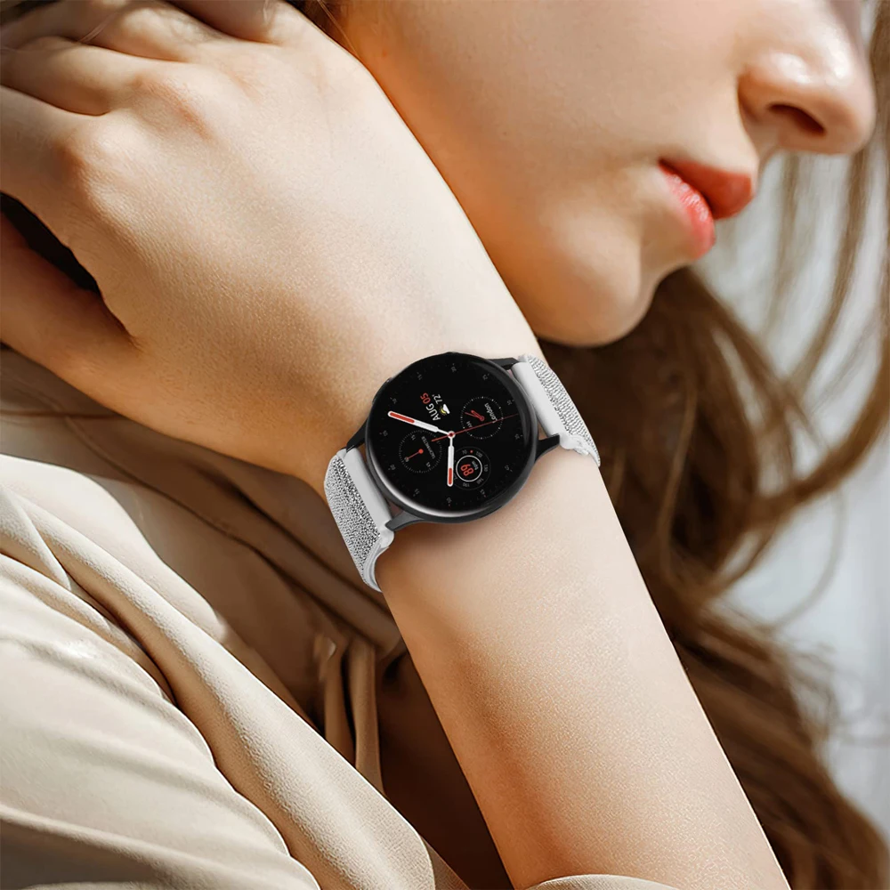 Фото Ремешок для часов Samsung Galaxy Watch 5 band pro/4/classic/3/Active2, Блестящий эластичный браслет для Huawei watch GT 3-2-2e, 20 мм/22 мм №4