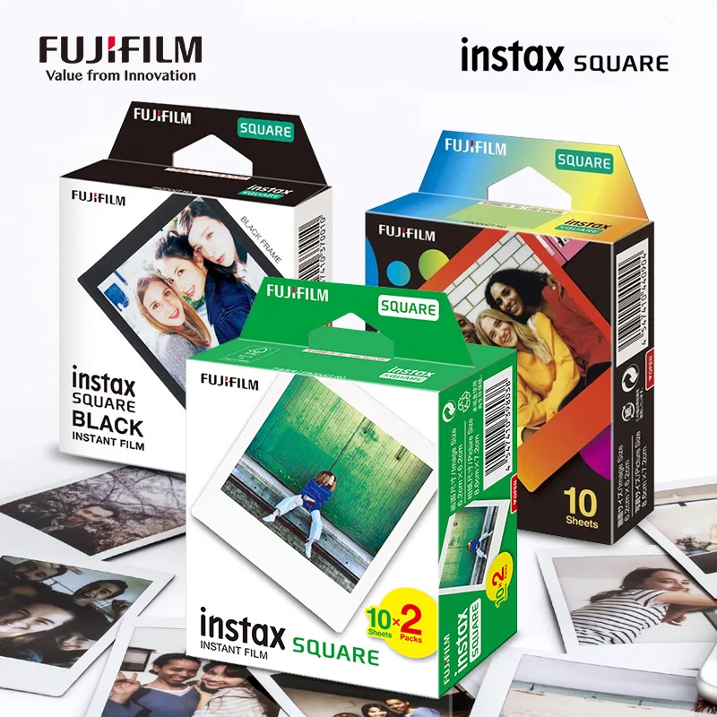 

Original Fujifilm Instax Square Instant white edge Film color film for Fuji SQ10 SQ6 SQ1 SQ20 SP3 Hybrid format Cameras