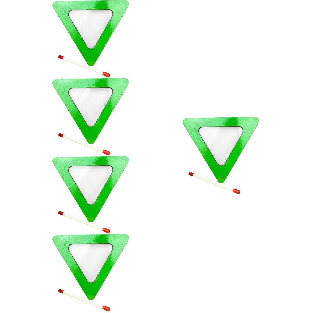 

5 Sets Kids Triangular Hand Drum Percussion Drum Musical Orff Percussion Instrument with Drum Stick