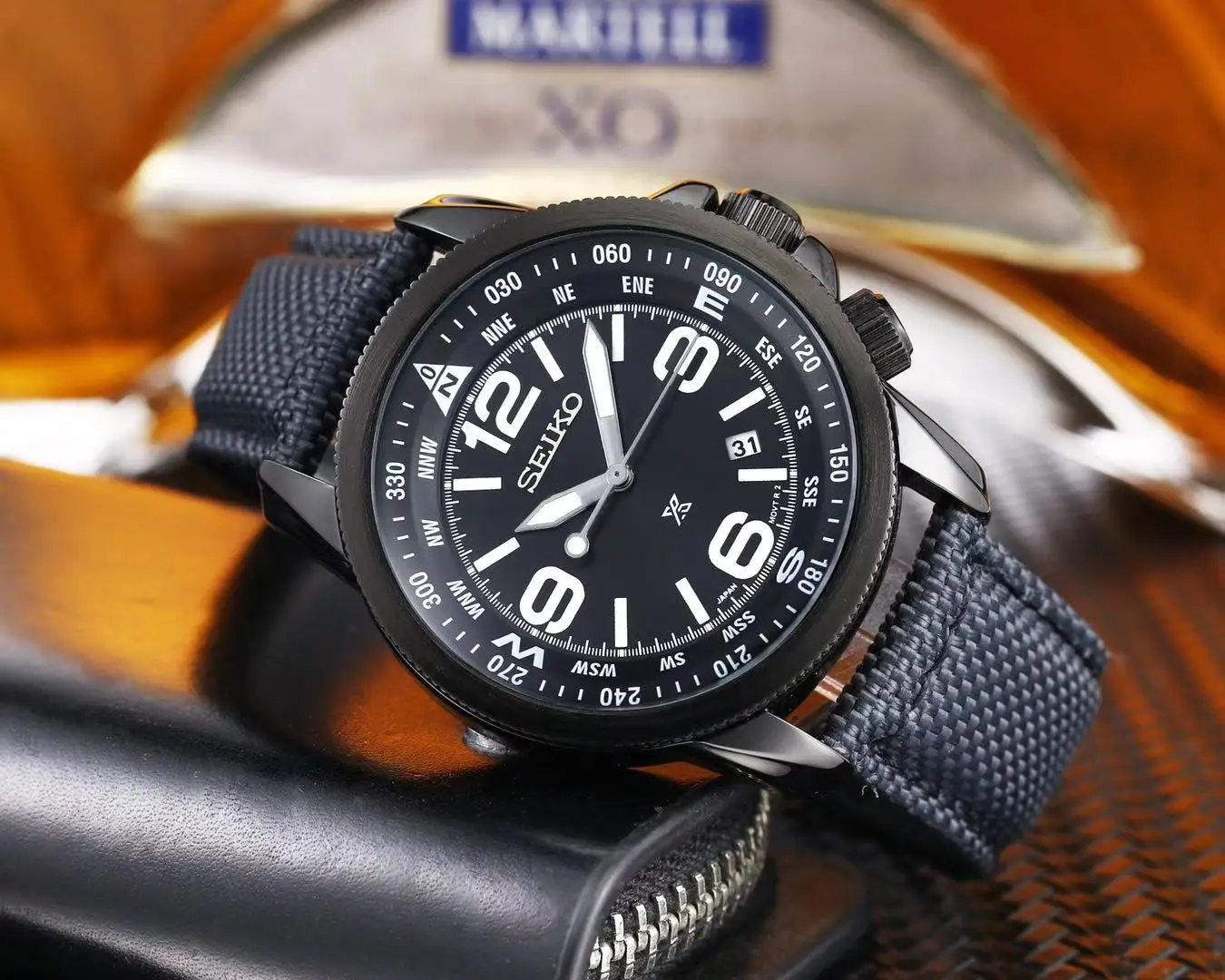 

Fashion Seiko Brand High Quality Men's Watch Casual Sports Style Chronograph Knit Top Belt Waterproof 42mm Steel Dial Quartz