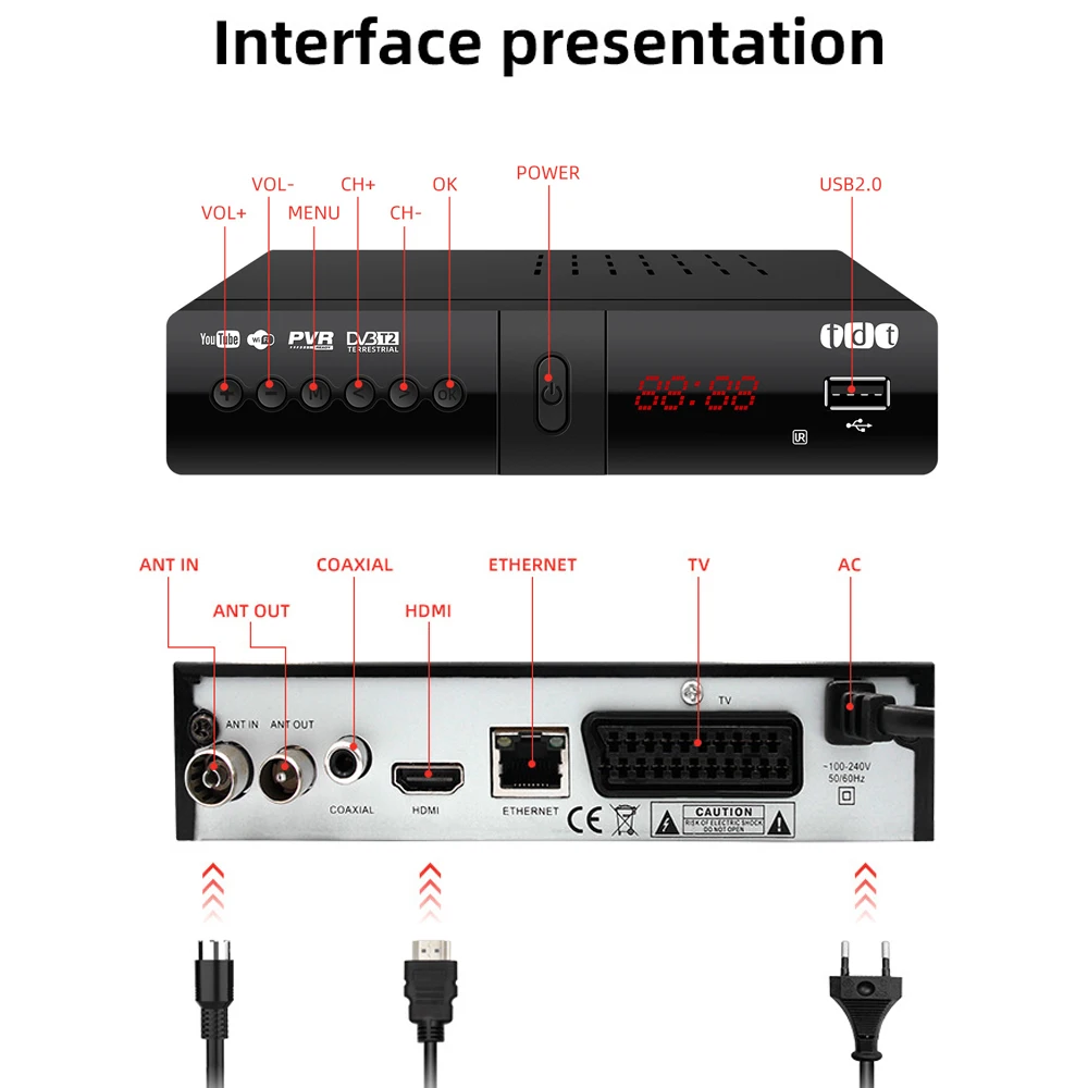 Фото Новейший цифровой ресивер DVB-T2 с поддержкой FTA H.265/ HEVC DVB-T H264 Dvb T2 для Нидерландов, Чехии, Франции, Италии и т. д. №3