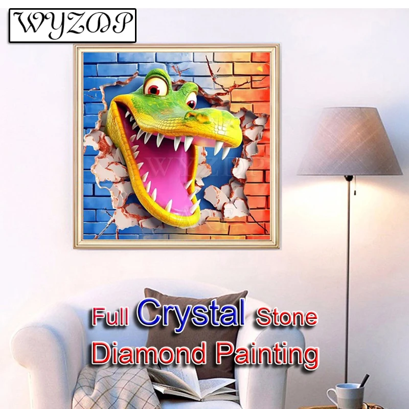 

5D кристаллы алмазы Сделай Сам живопись крокодил полная квадратная мозаика вышивка крестиком набор для домашней вышивки Кристалл алмазное искусство 230823
