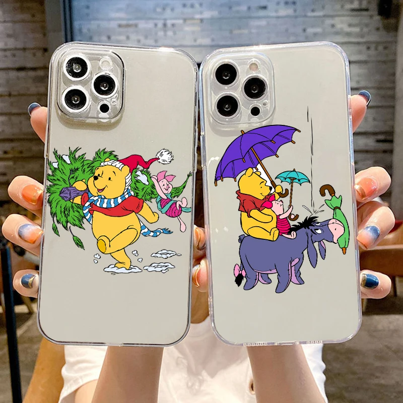 

Cartoon Pooh Bear Edward Pooh For iPhone 13 12 11 Pro Max 13 12 Mini 6 6S 7 8 Plus SE2 X XR XS Max Clear Phone Case Cover