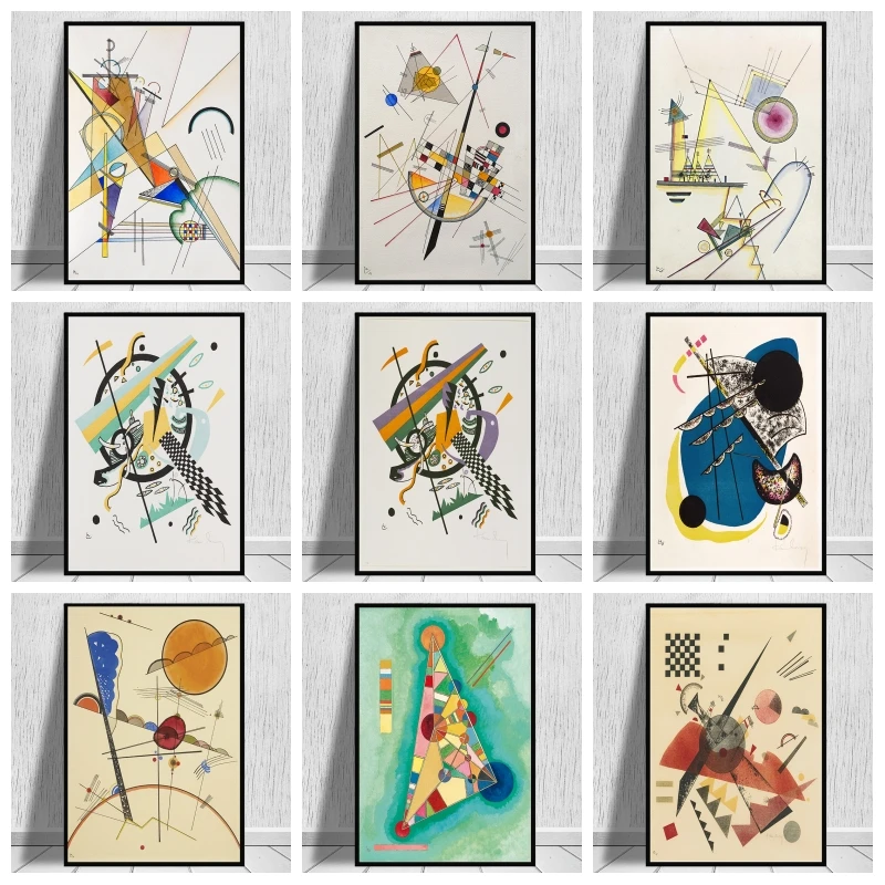 

Абстрактный геометрический рисунок Wassily Kandinsky, художественные картины, постеры и принты, Репродукция, настенные картины, домашний декор