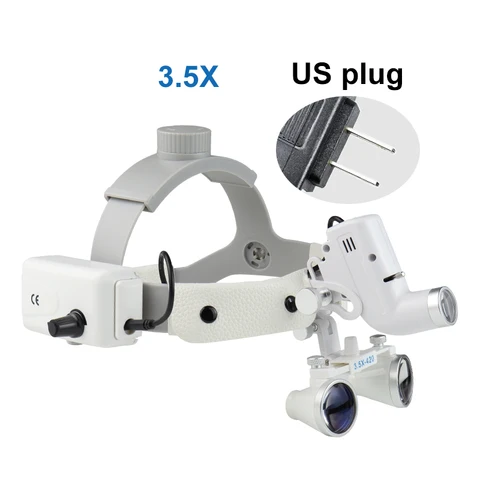 3,5 увеличительное светодиодное увеличение высокой интенсивности, хирургическая лупа с фарой, операция хирургов, медицинский увеличитель, клинические стоматологические лупы