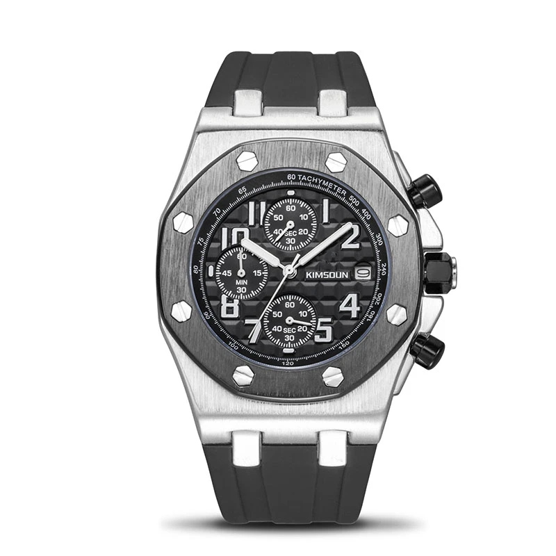 

Men Quartz Watch Luxury Luminous Big Steel Dial Waterproof Men's Watches Relogio Masculino Silicone Sport Military Male Clock