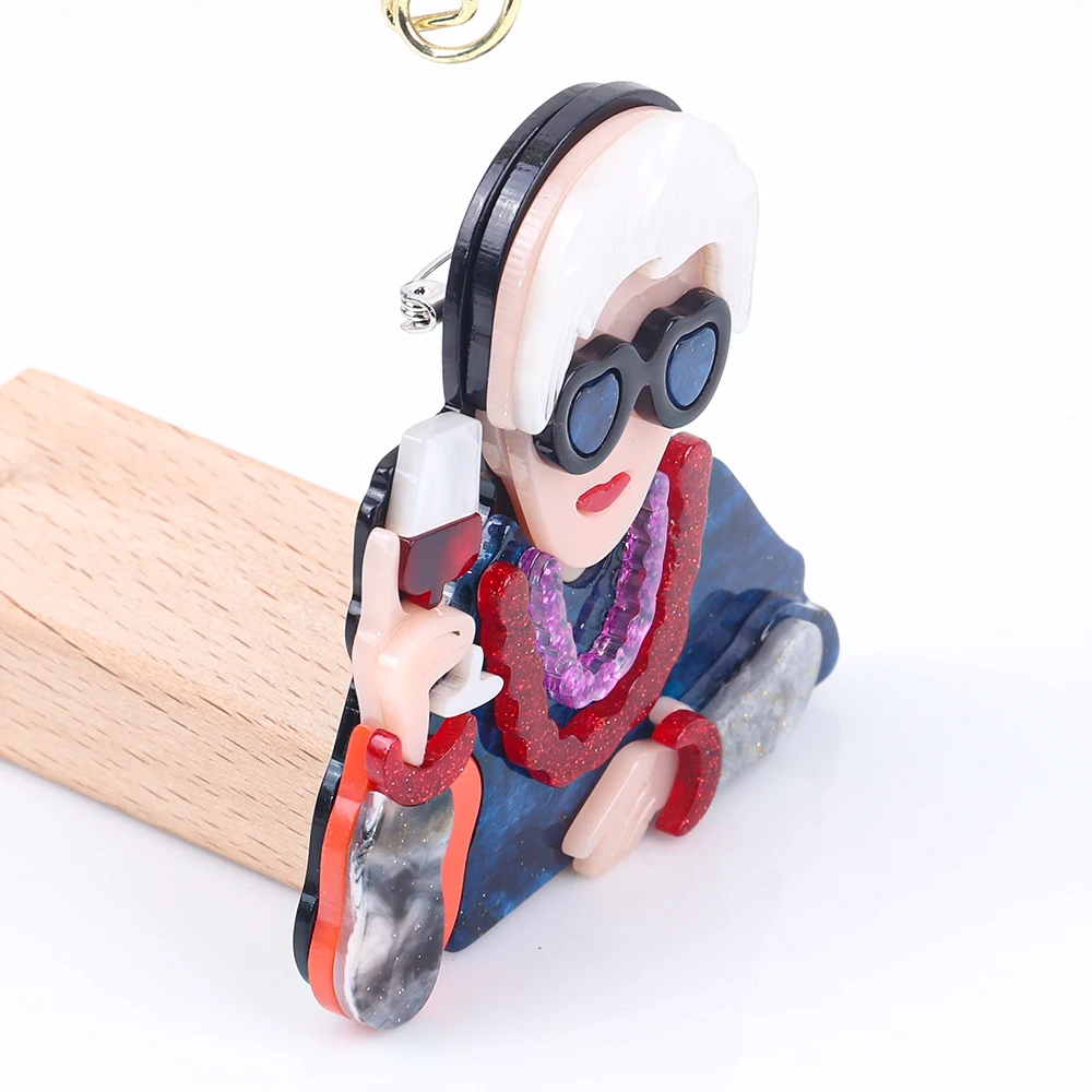 Новые Мультяшные женские Акриловые броши в форме стакана вина для женской одежды