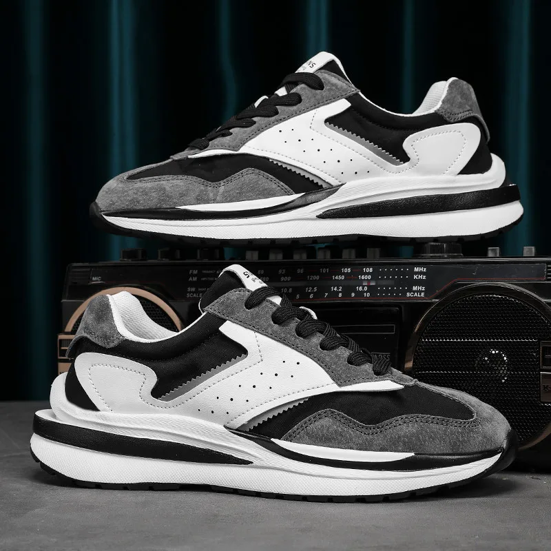 New Green Retro Men's Sports Sneakers Breathable Non-slip Mens Training Shoes Fashion Height Increasing Men Sneakers Zapatillas