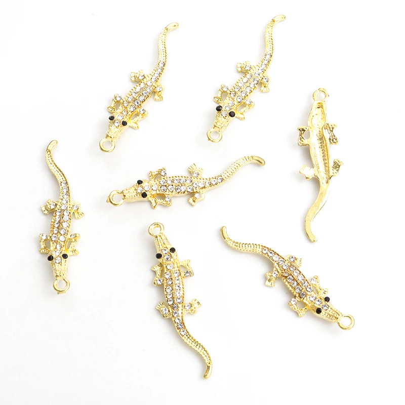 Подвески SONGDA крокодил стразы цинковый сплав 10 шт.