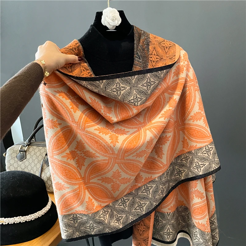 

Design Thick Shawl 2022 Cashmere Scarf for Women Winter Quality Echarpe Wraps Blanket Bufanda Female Poncho Pashmina Foulard New