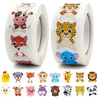 2 roll cartoon animal children sticker label cute toy game sticker diy gift sealing label decoration supplies
