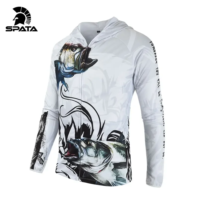 2024 SPATA одежда для рыбалки с защитой от УФ-лучей летние толстовки длинным рукавом