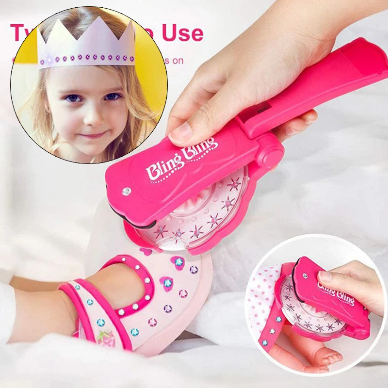 

Gems for Decor Gifts new Bling Diamond Shining Hair Sparkle Stapler Machine Set