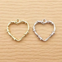 10pcs 23x24mm heart charm for jewelry making fashion earring pendant necklace bracelet accessories diy craft supplies