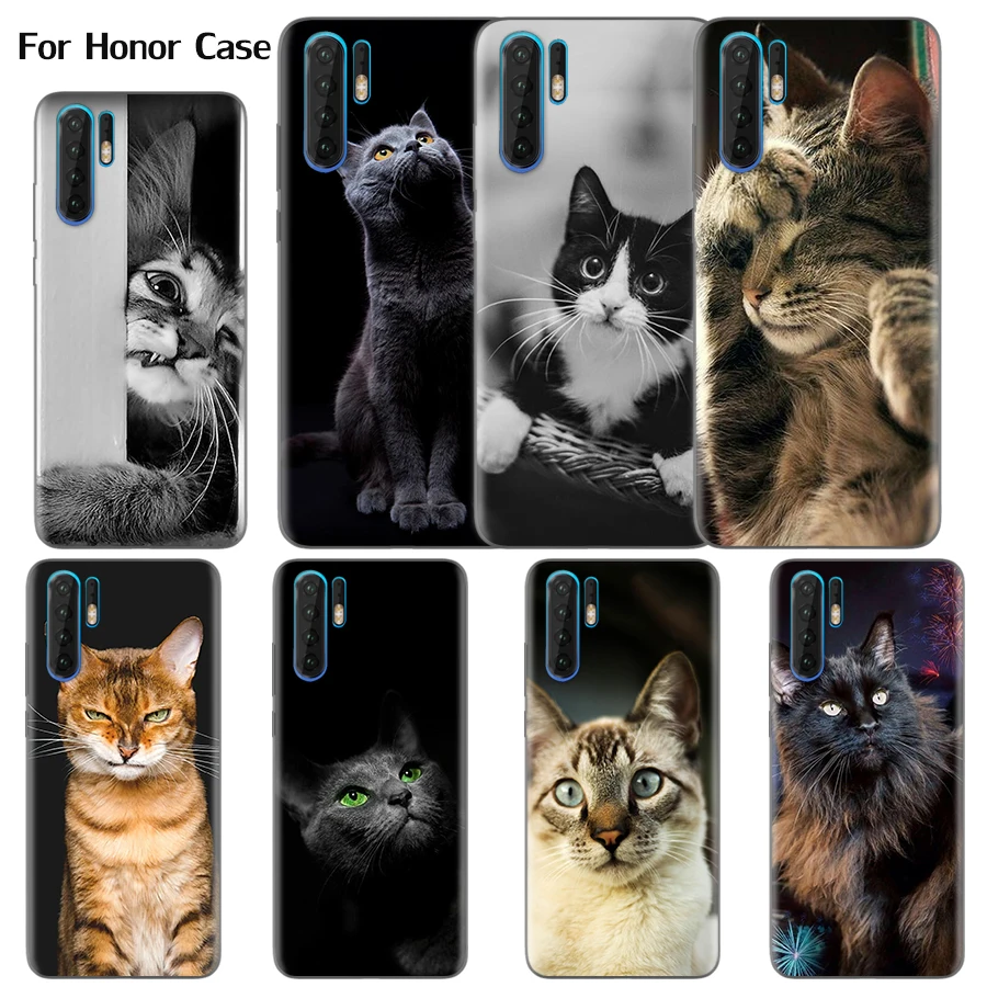 

Cute Longhair Cat Trend Case For Honor 10 Lite 20 Pro 30 V30 50 SE Cover Phone Shell For P Smart 2020 Coque PsmartZ TPU Casing