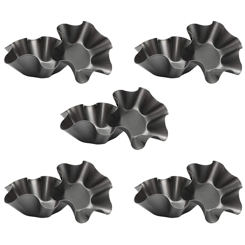 

Tortilla Pan Set - 10Pcs Non-Stick Carbon Steel Taco Salad Bowl Makers Tortilla Shell Pans (Black)