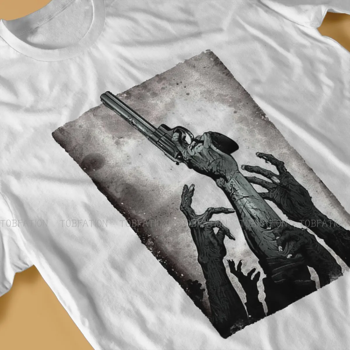 Футболка с принтом Ходячие мертвецы Рик ТВ пистолет футболка Харадзюку мужские