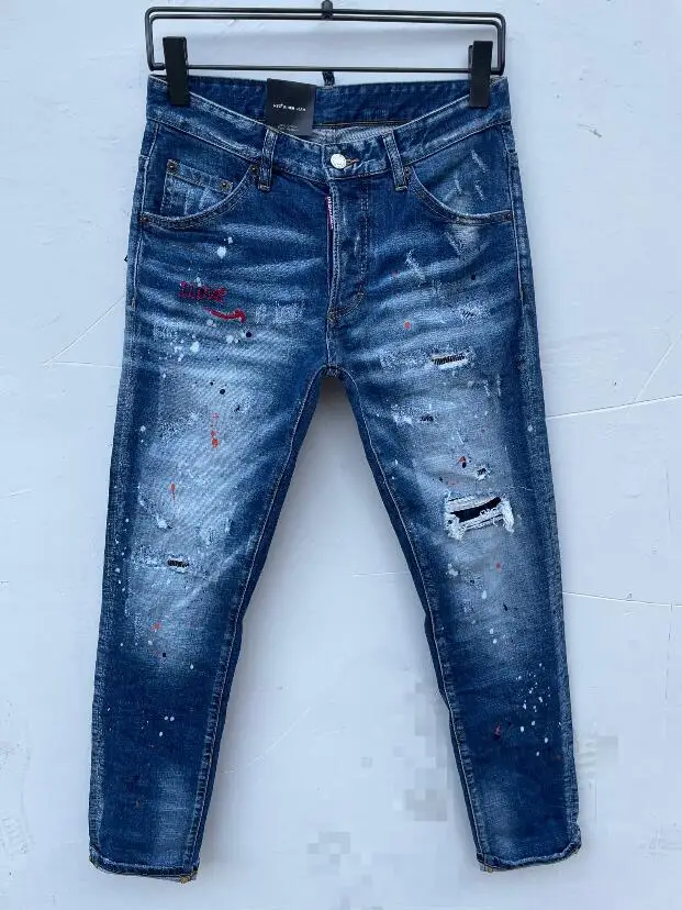 

DSQUARED2 Men's Women's Slim Jeans Letter Embroidered Logo Ripped Denim Dsq095