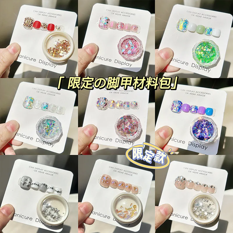 

2023 New DIY Nail Art Jewelry Toenail Material Kit Mini Shaped Diamond Sequins Beauty Foot Accessories
