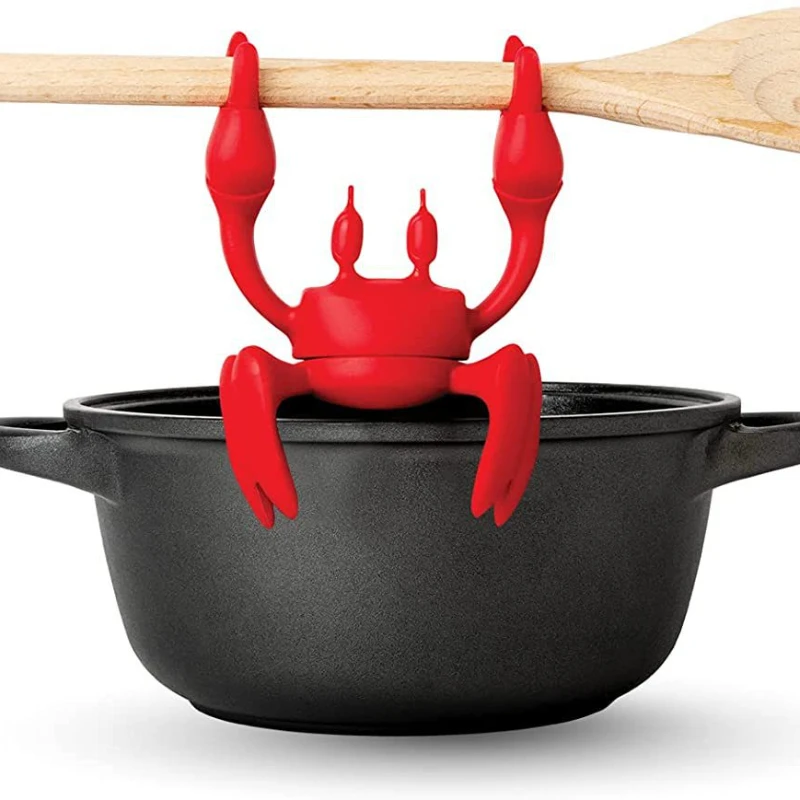 

Creative Crab Silicone Spoon Holder Suitable for Stoves Heat Resistant Kitchen Barbecue Tableware Holders Steam Release Device
