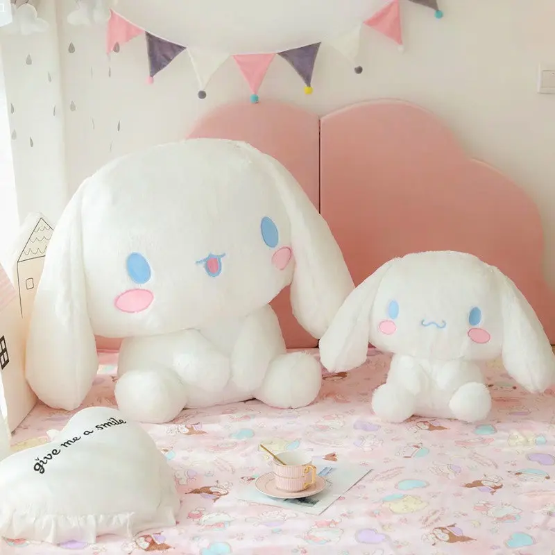 

Sanrio Cartoon Anime Figure Japanese Cute Cinnamoroll Big Eared Dog Large Plush Sitting Doll Pillow Toys Children Birthday Gift