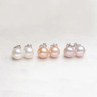 ventfille 100 925 sterling silver natrual pearl stud earring for women girl temperament korean ins fashion wholesale