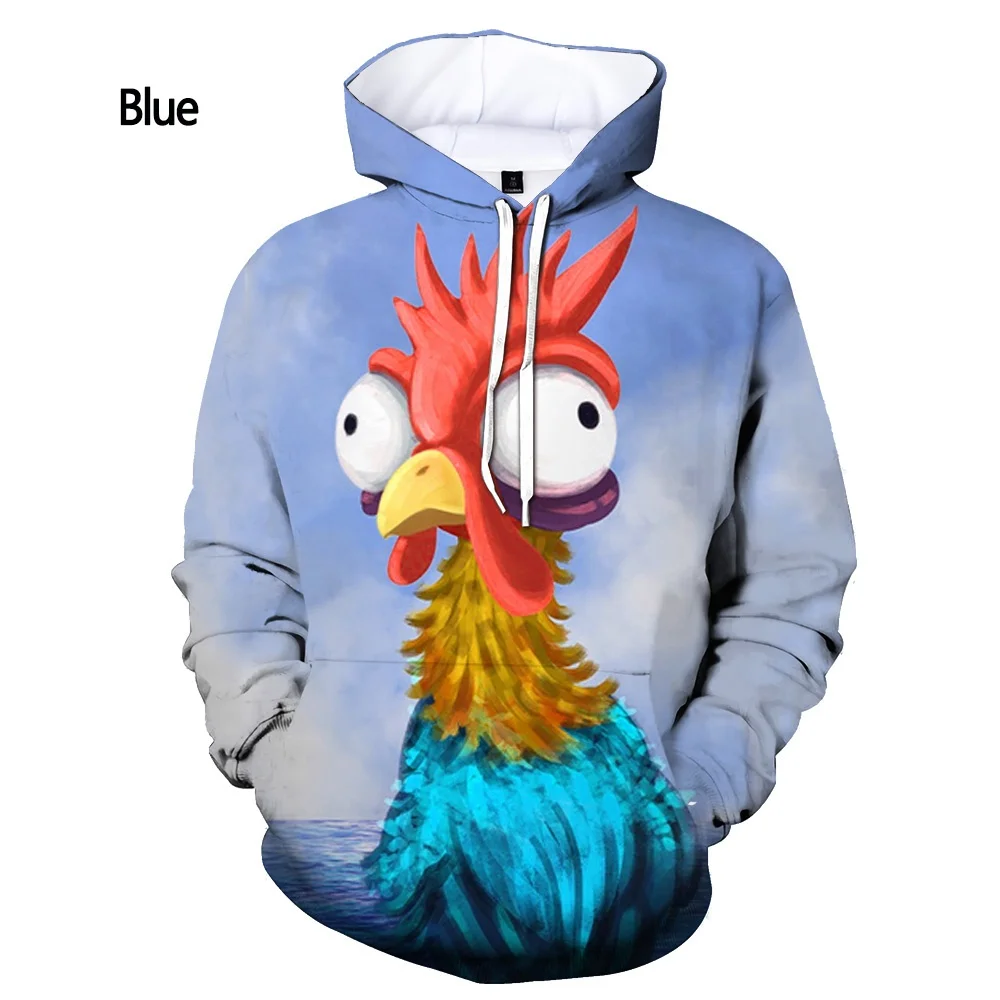 

2022 New Fashion Chicken 3D Men's Casual Pullover Sports Hoodie XS-5XL