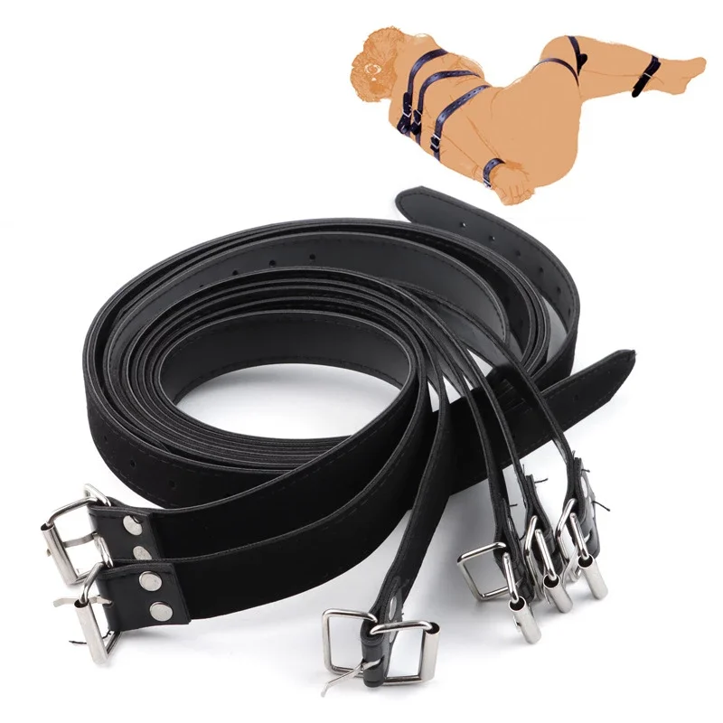 

7 Piece/set Bondage Gear BDSM Restraint Straps Leashes Handcuffs Wrist Cuffs Fetish Couple Flirting Slave Adult Game Sex Toys