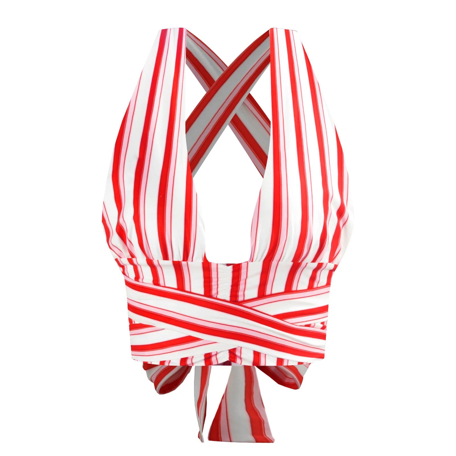 Женский летний пикантный топ с вертикальными полосками |