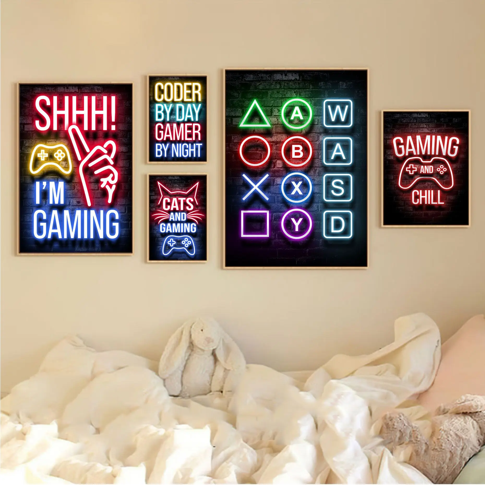 

Gaming Gamer Quotes Art Vintage Posters Sticky HD Quality Wall Art Retro Posters for Home Kawaii Room Decor