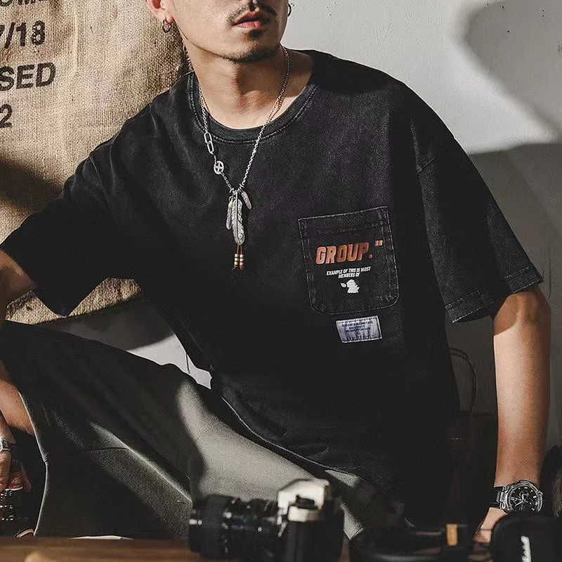 

2022 New Menswear American Men'S T-Shirts Summer Pure Cotton Men Short Sleeves Loose Casual Large Size T Shirt Male Tops