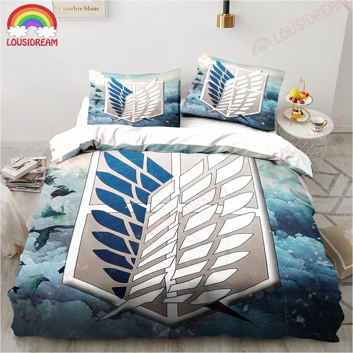 

Комплект постельного белья из мультфильма «атака на Титанов»