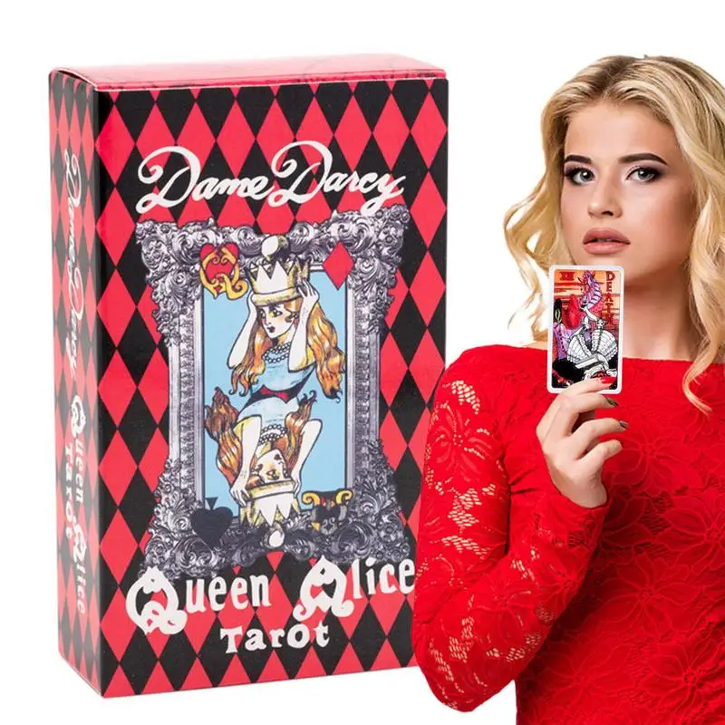 

The Queen Alice Oracle Tarot Card Family Friend Party Game Mysterious Divination Deck Full English Version Party Favor