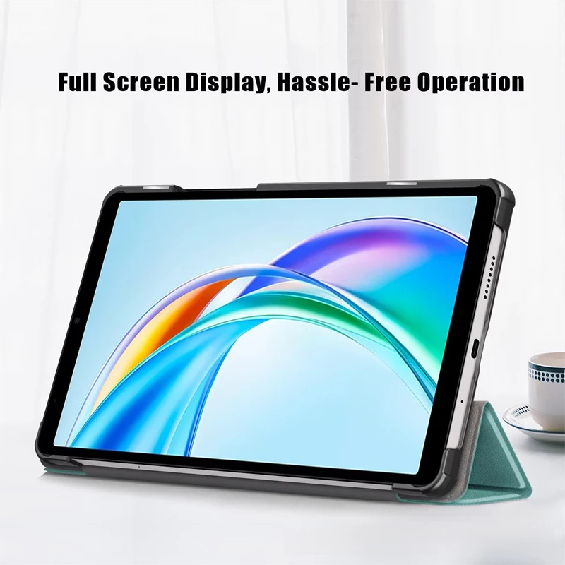 Фото Чехол-книжка (трифолд) для Huawei MatePad Mini 8.8 2025 с функцией автоматического включения/выключения экрана, ударопрочный, кожаный №4